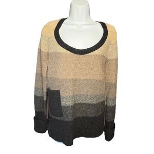 Free People Women’s Wool Gradient Sweater Scoop Neck Size Medium